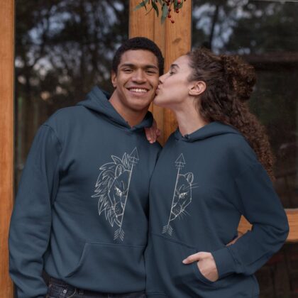 Lion couples hoodies - Pärchen pullover - Lioness couple hoodies - His and hers hoodies  - Couple sweaters