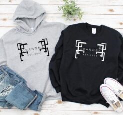 Alternative view of Grandpa and Grandma Est.2022 Hoodies, Gift for Grandparents, Baby Announcement Tee, Grandma Grandpa T- Shirts, Grandparents Couple T-Shirts