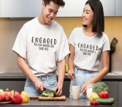 The One Where She & I Said Yes - Engagement Matching Set, Wedding Gift Outfit, Honeymoon Duo Wear