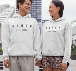 Bride & Groom Custom Est Matching Set| Fun Engagement & Wedding Gifts for FiancÃ©e and Bridal Shower