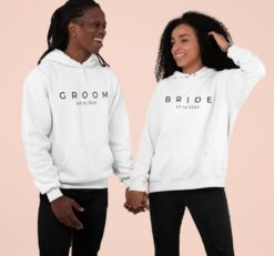 Custom Matching Couple Set: Charming Bride & Groom EST. Ensemble - Ideal Wedding Present