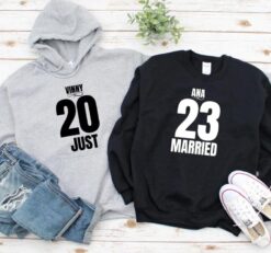 Alternative view of Just Married [Name & Year]: Custom Matching Set for Couples' Celebration Outfits