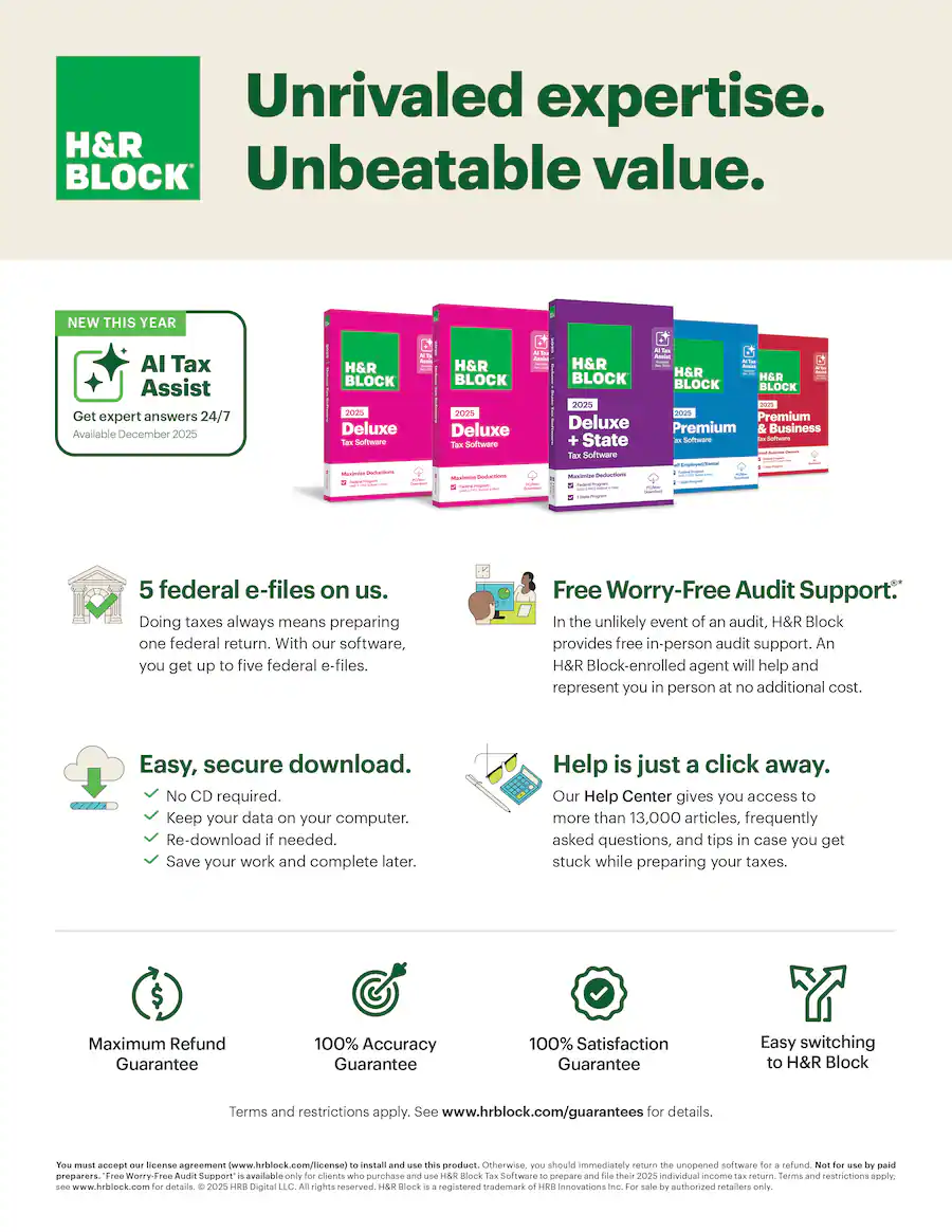 H&R Block Tax Software Premium 2025 (PC/Mac Digital Download) - Image 3